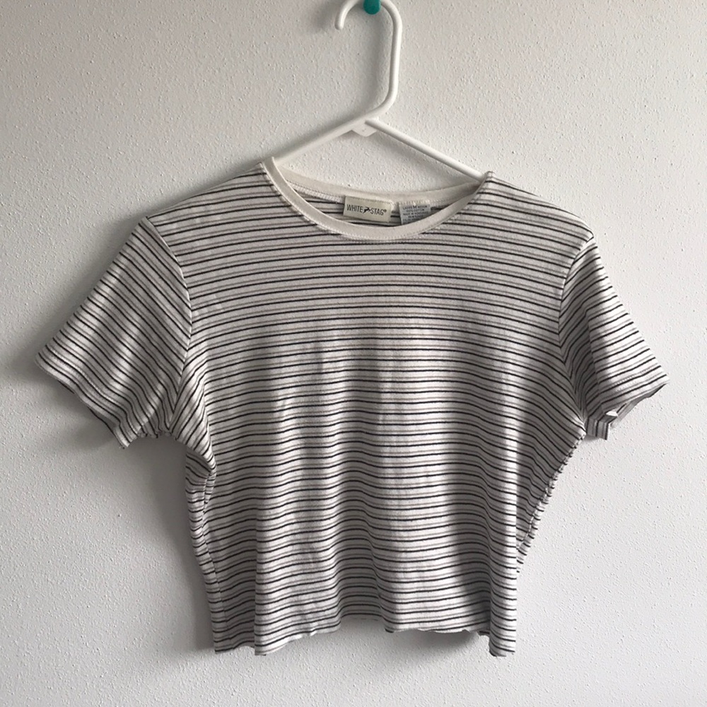 80s stylin striped crop top